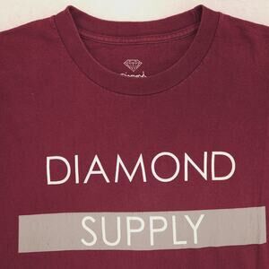 Diamond Graphic Casual Pullover Short Sleeve T Shirt Mens Size Large L Maroon